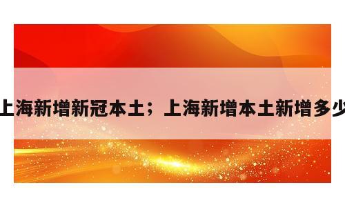 上海新增新冠本土；上海新增本土新增多少