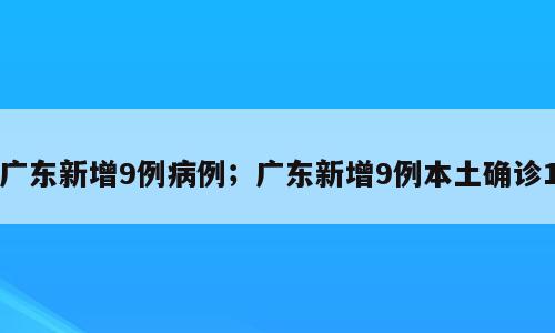 广东新增9例病例；广东新增9例本土确诊1