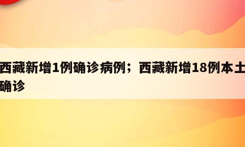 西藏新增1例确诊病例；西藏新增18例本土确诊