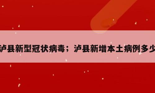 泸县新型冠状病毒；泸县新增本土病例多少