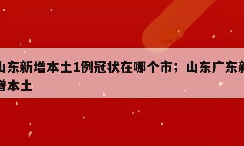 山东新增本土1例冠状在哪个市；山东广东新增本土