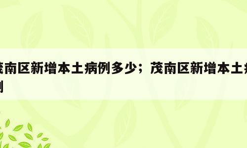 茂南区新增本土病例多少；茂南区新增本土病例