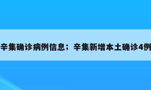 辛集确诊病例信息；辛集新增本土确诊4例