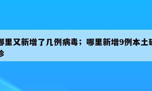 哪里又新增了几例病毒；哪里新增9例本土确诊