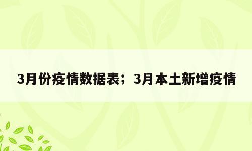 3月份疫情数据表；3月本土新增疫情