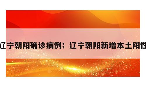 辽宁朝阳确诊病例；辽宁朝阳新增本土阳性