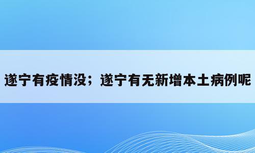 遂宁有疫情没；遂宁有无新增本土病例呢