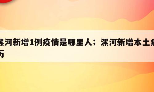 漯河新增1例疫情是哪里人；漯河新增本土病历