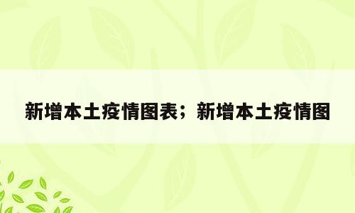 新增本土疫情图表；新增本土疫情图
