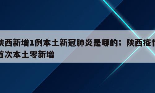 陕西新增1例本土新冠肺炎是哪的；陕西疫情首次本土零新增