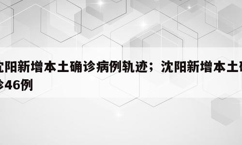 沈阳新增本土确诊病例轨迹；沈阳新增本土确诊46例