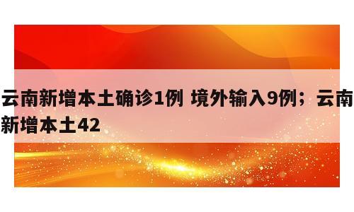 云南新增本土确诊1例 境外输入9例；云南新增本土42