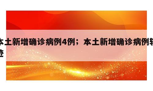 本土新增确诊病例4例；本土新增确诊病例轨迹