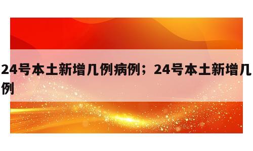 24号本土新增几例病例；24号本土新增几例
