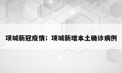 项城新冠疫情；项城新增本土确诊病例