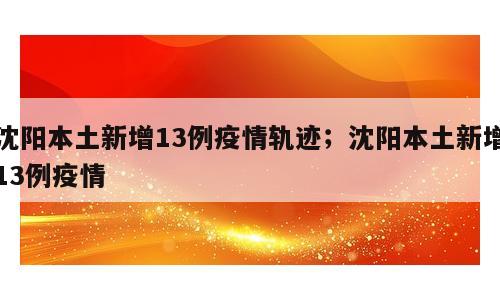 沈阳本土新增13例疫情轨迹；沈阳本土新增13例疫情