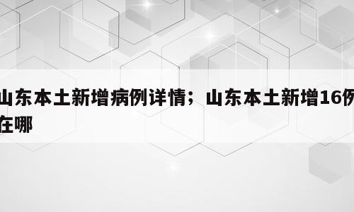 山东本土新增病例详情；山东本土新增16例在哪