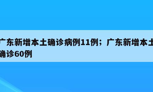 广东新增本土确诊病例11例；广东新增本土确诊60例