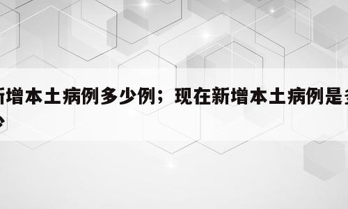 新增本土病例多少例；现在新增本土病例是多少