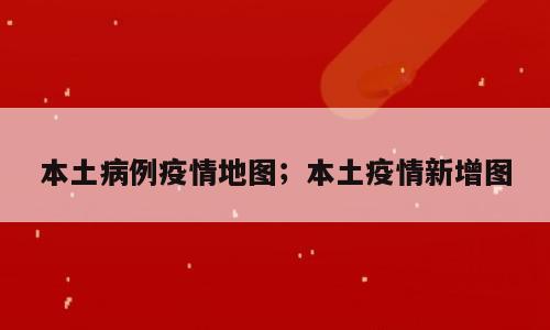 本土病例疫情地图；本土疫情新增图