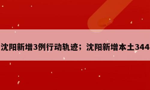 沈阳新增3例行动轨迹；沈阳新增本土344