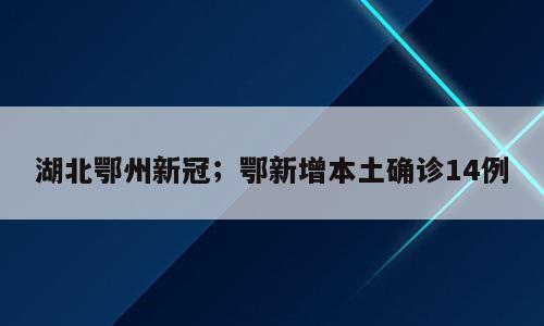 湖北鄂州新冠；鄂新增本土确诊14例