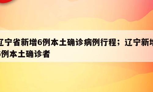 辽宁省新增6例本土确诊病例行程；辽宁新增6例本土确诊者
