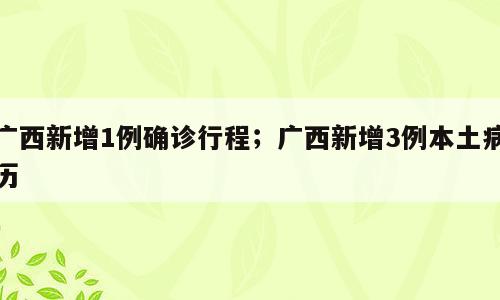 广西新增1例确诊行程；广西新增3例本土病历