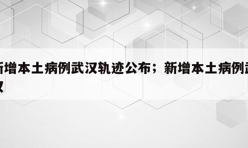新增本土病例武汉轨迹公布；新增本土病例武汉