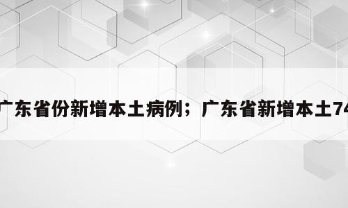 广东省份新增本土病例；广东省新增本土74