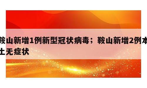 鞍山新增1例新型冠状病毒；鞍山新增2例本土无症状
