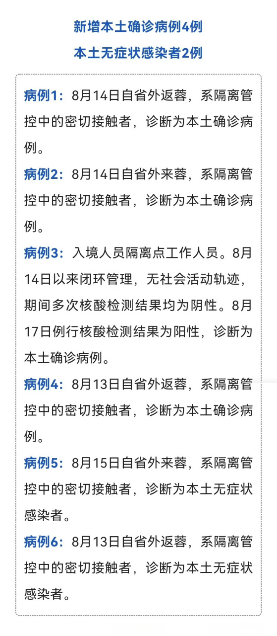 8月2号本土新增(8月2日新增病例最新消息)